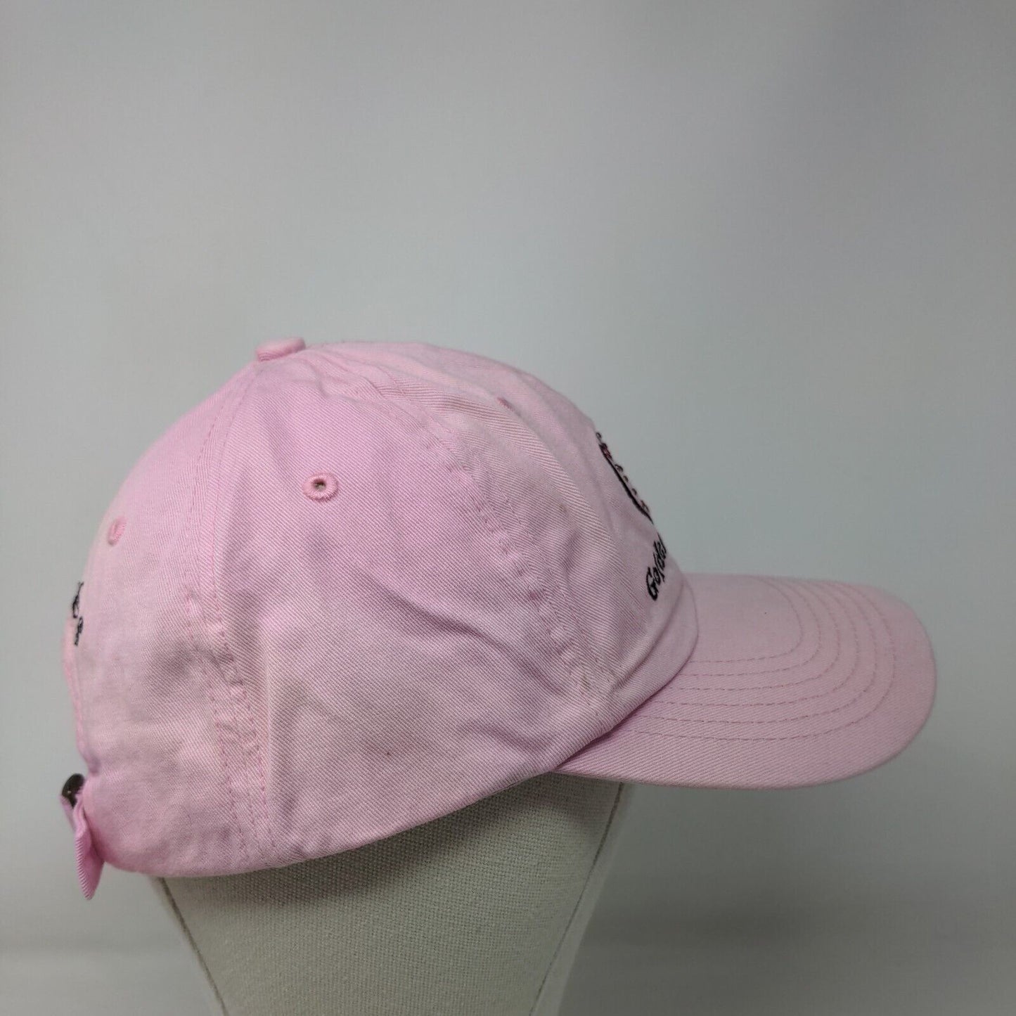 Golden Nugget Slideback Hat Pink OSFA Adjustable Embroidered Rhinestone
