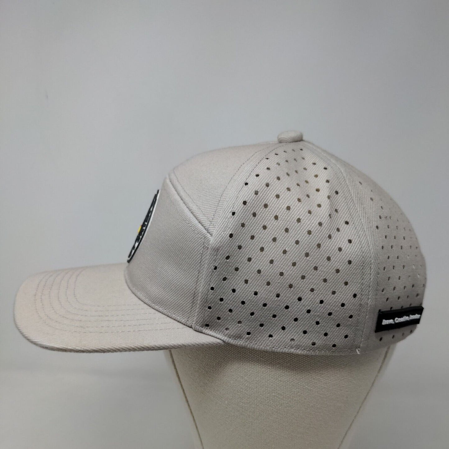 Happy Feet Men's Snapback Mesh Back Hat Tan 3D Brave Creative Leader Logo