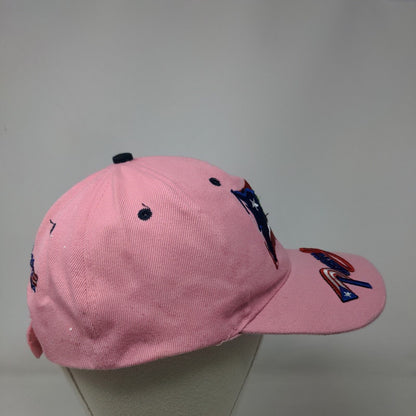 Puerto Rico Flag Frog Strapback Hat Pink OSFA Embroidered Adjustable