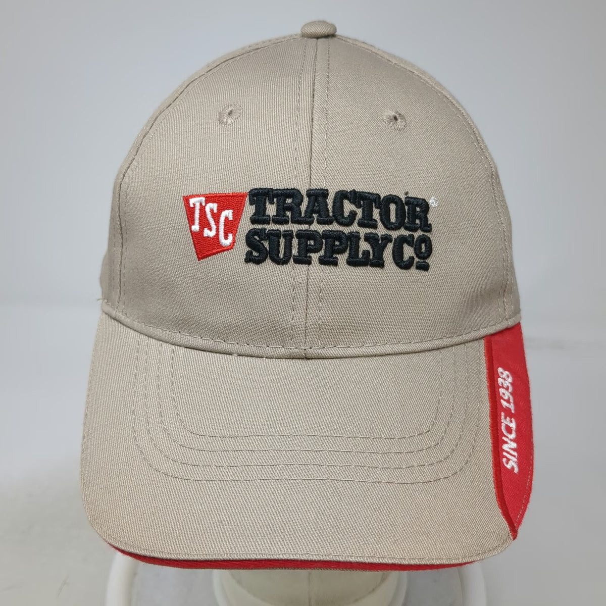 Tractor Supply Co Beige Baseball Cap One Size Since 1938 Logo Slideback Hat