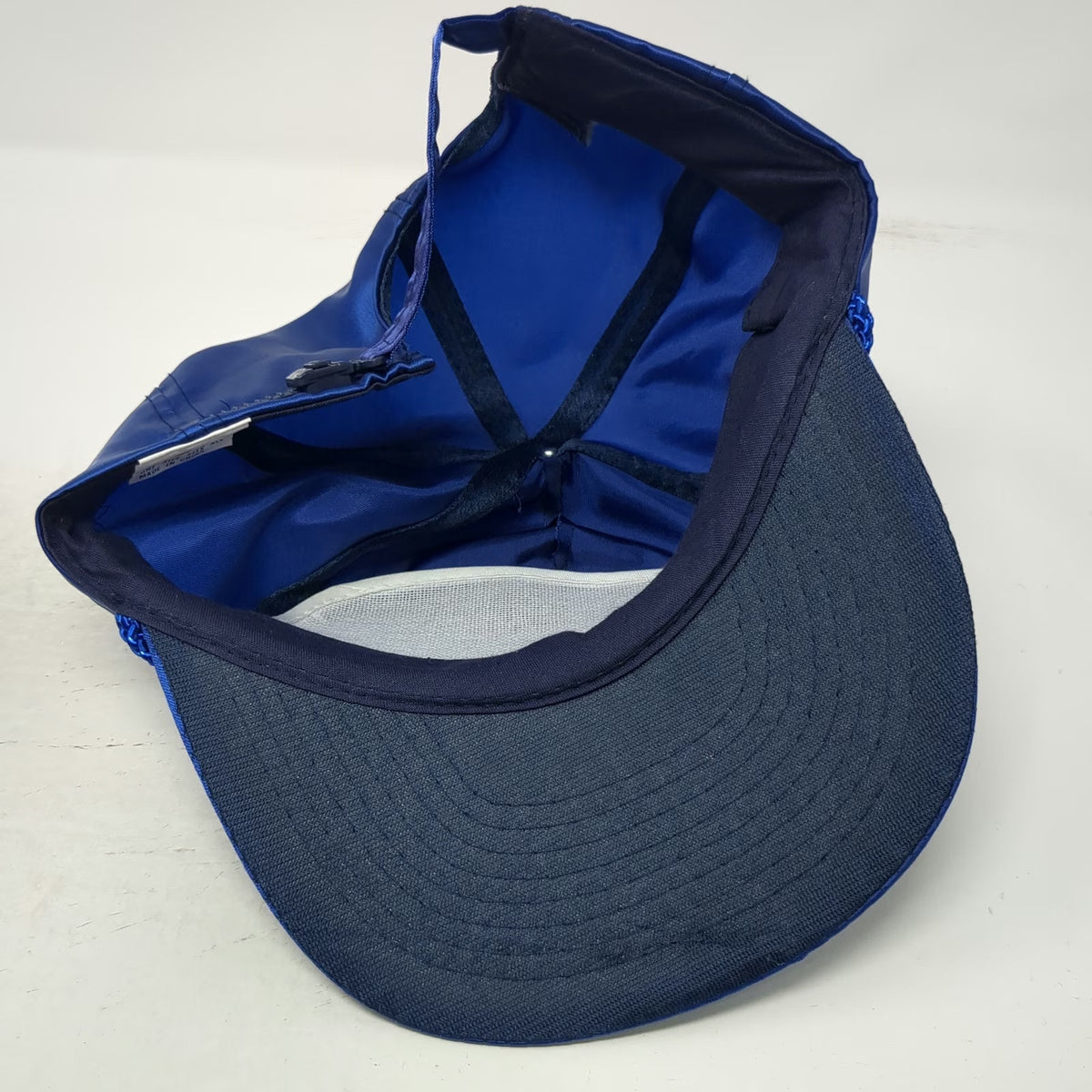 Mohr's 5 Panel Blue Hat One Size Kodiak Northwest Satin Rope Brim Logo Strap