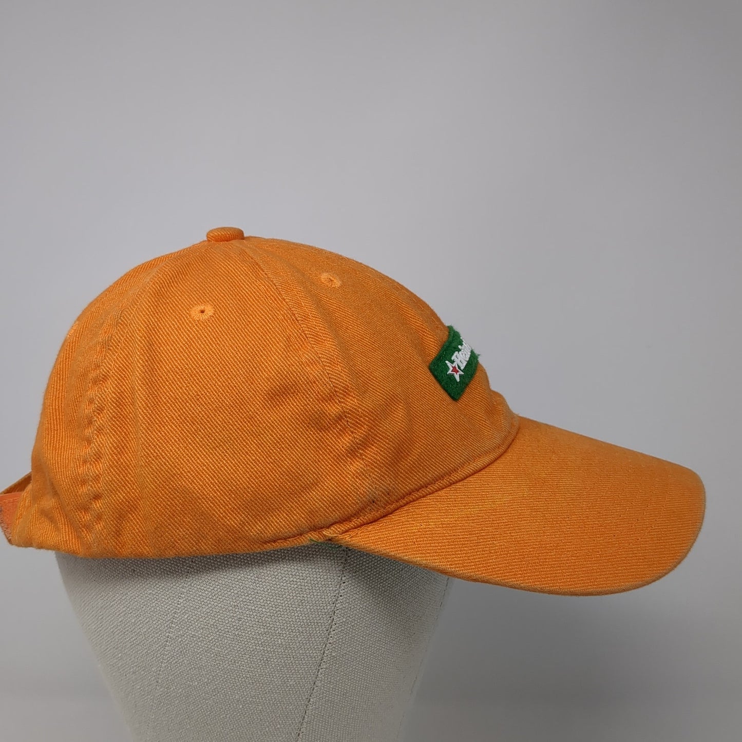 Heineken Strapback Baseball Cap Orange One Size Adjustable Embroidered 6 Panel