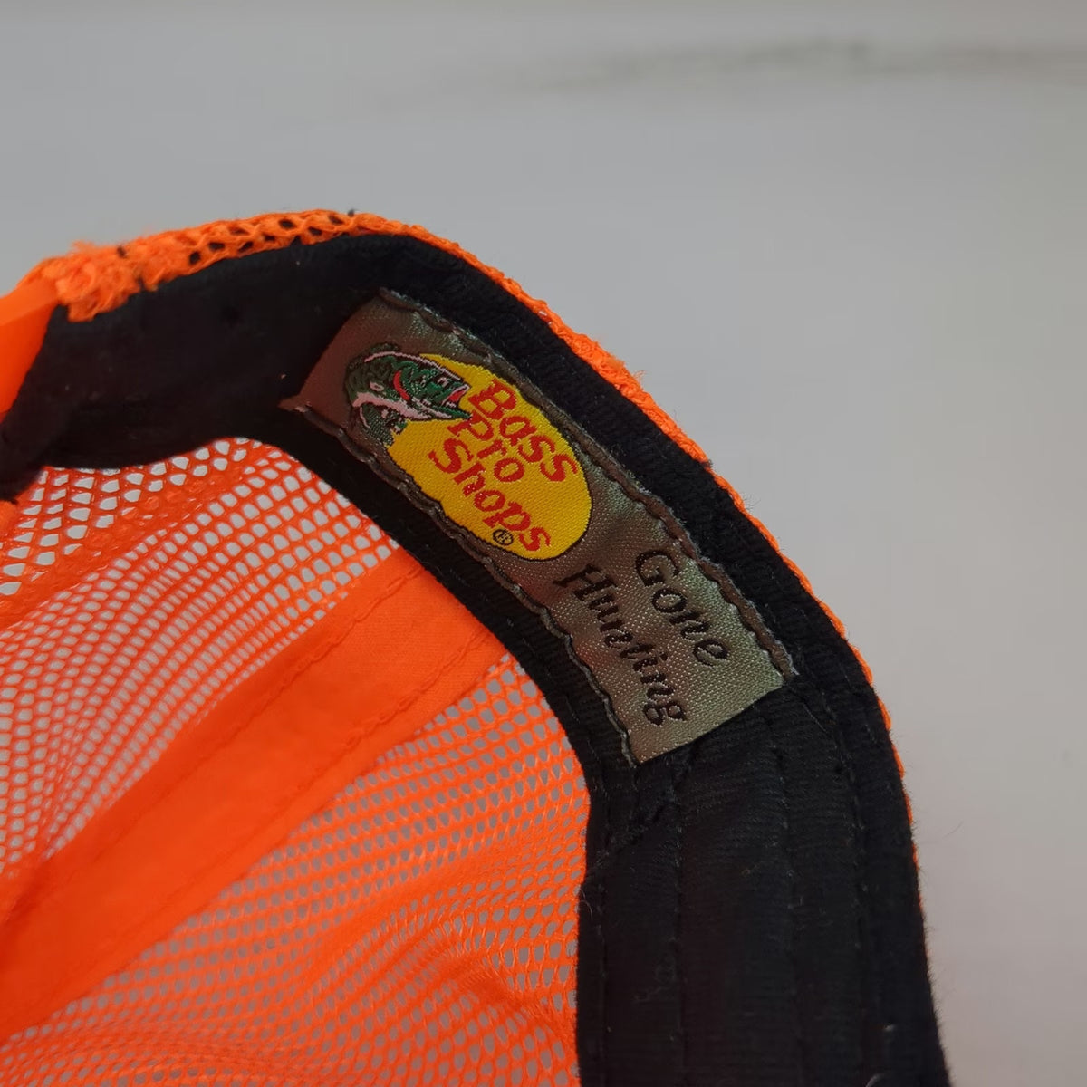 Bass Pro Shops Trucker Hat Orange One Size SHE Logo Mesh Back Snapback Hunting