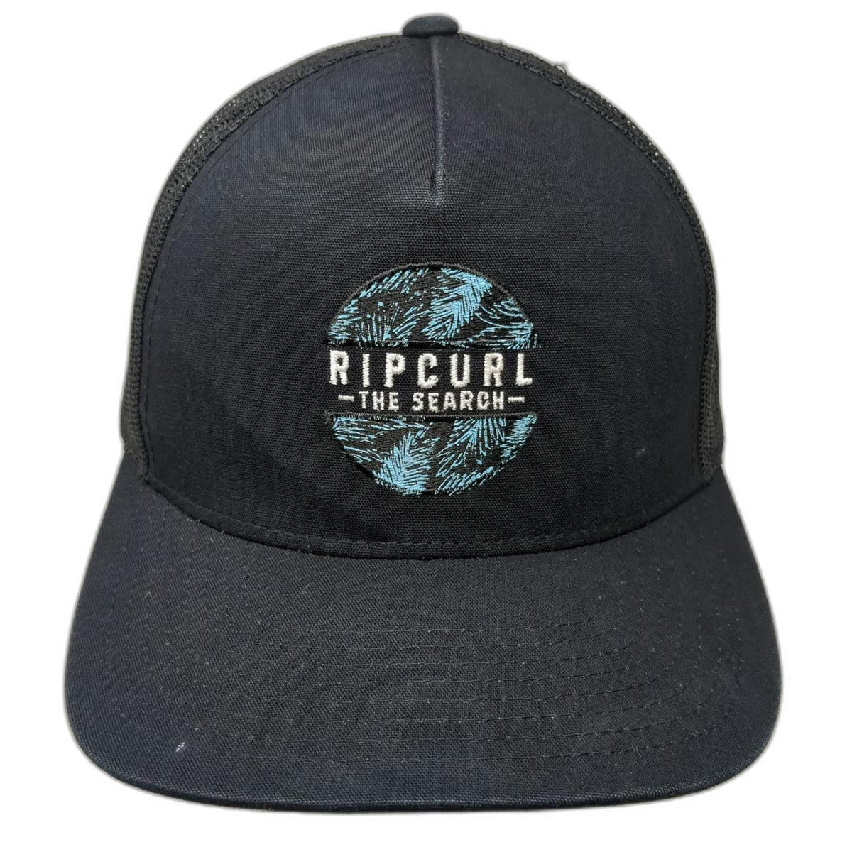 Rip Curl Trucker Hat Black One Size The Search Palm Leaf Patch Mesh Snapback