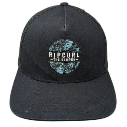Rip Curl Trucker Hat Black One Size The Search Palm Leaf Patch Mesh Snapback