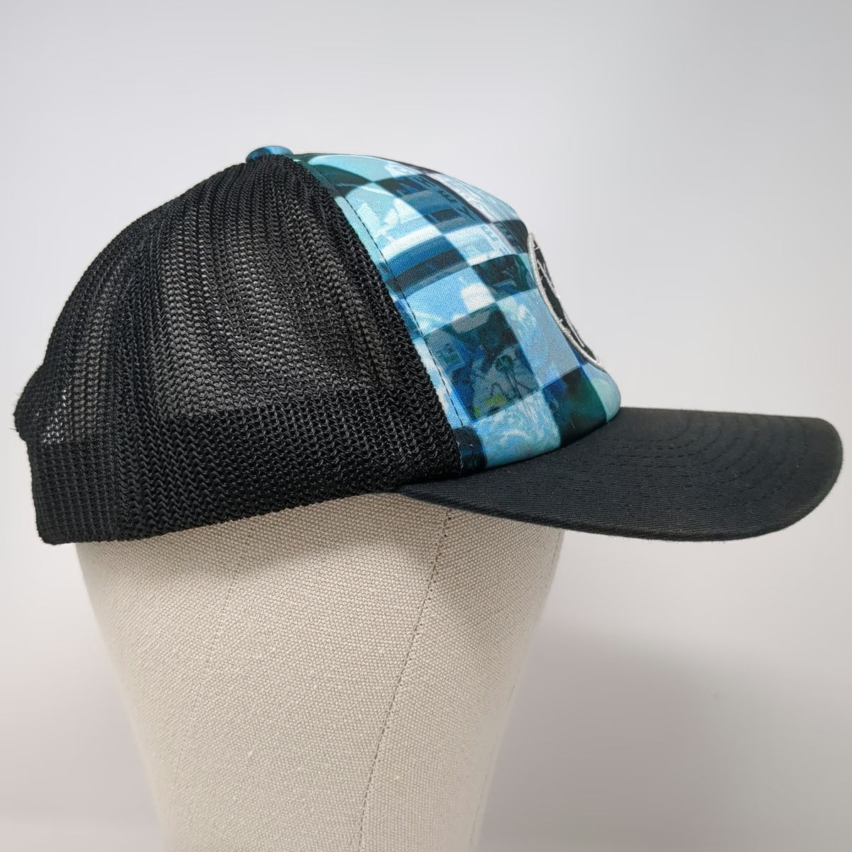 Hooey Trucker Hat Blue One Size Mesh Back Checkerboard Snapback Logo Patch