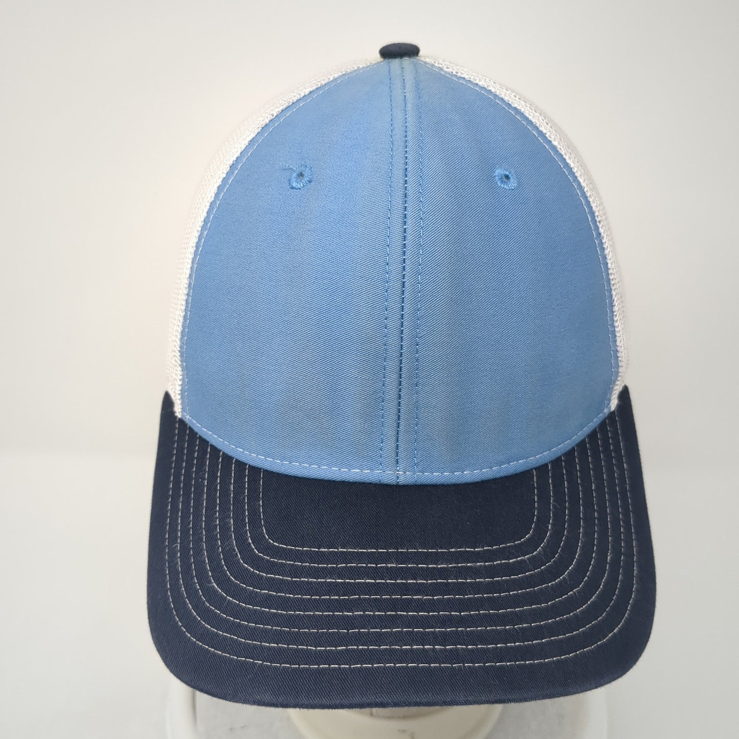 Richardson Snapback Mesh Back Trucker Hat Blue One Size Colorblock Blank