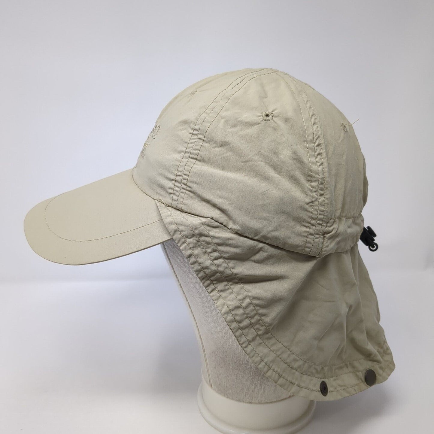 UNEXSO Grand Bahama Toggle Back Hat Tan One Size Adjustable Neck Flap