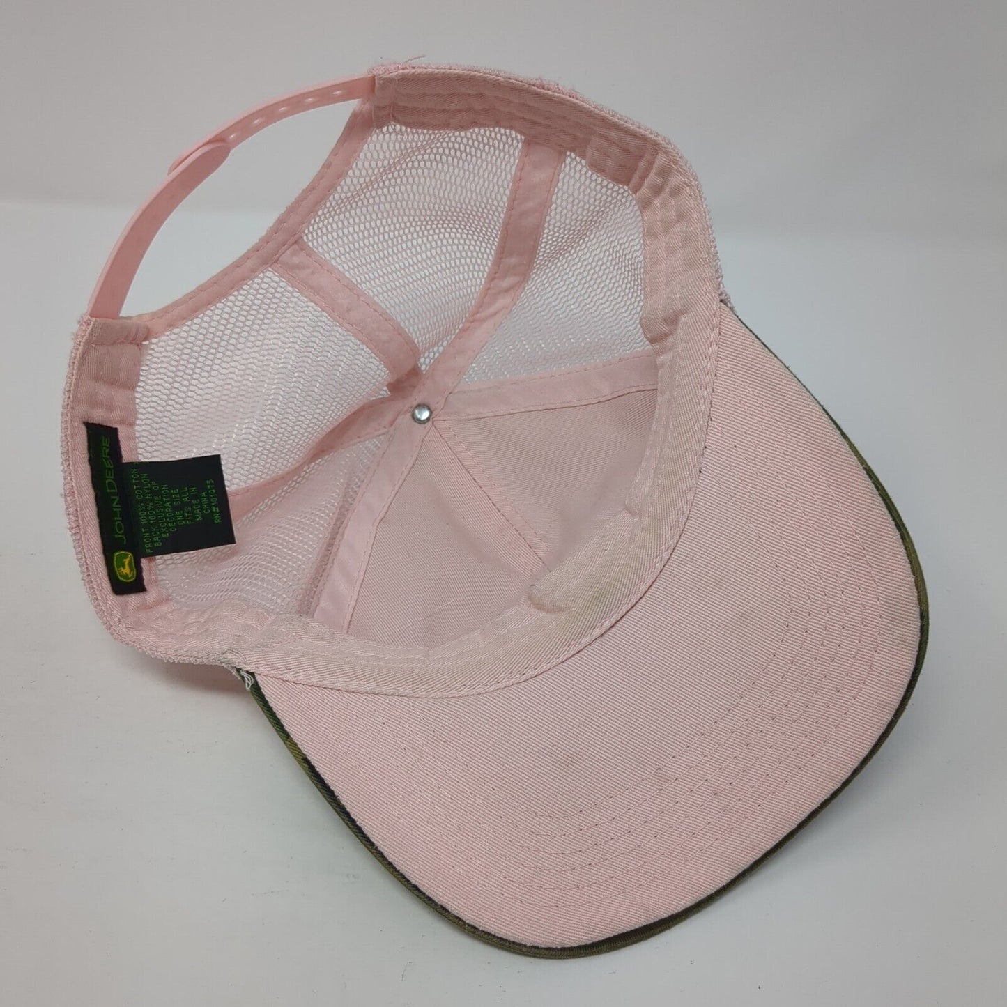 John Deere Snapback Trucker Hat Camouflage OS Adjustable Embroidered Mesh Back