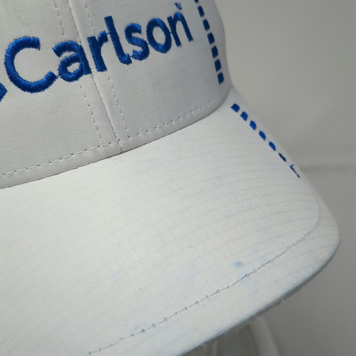 Cap America Golf White Blue Baseball One Size Carlson Logo Sporty Tech Hat