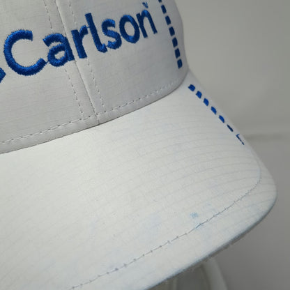Cap America Golf White Blue Baseball One Size Carlson Logo Sporty Tech Hat