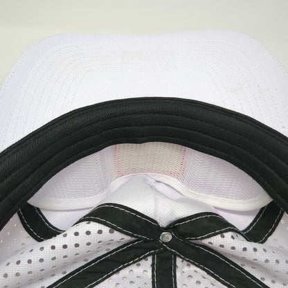 Flomotion Trucker Hat White One Size Palm Tree Perforated Mesh Snapback Beach