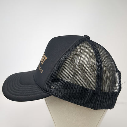 OTTO Cutthroat Club Bellevue Idaho Trucker Hat Black Gold One Size Mesh Snapback