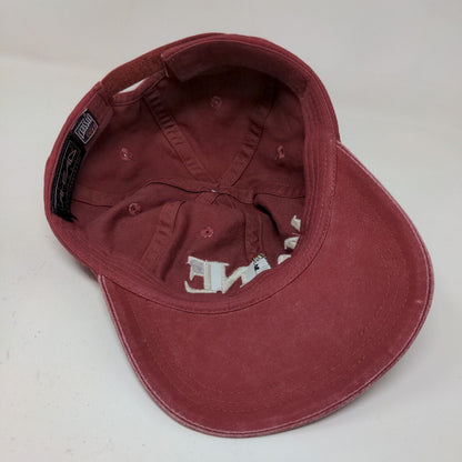 Ahead Men's Slideback Hat Red Adjustable Embroidered Logo Cotton Maine