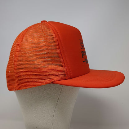 Aetna Pension Team Trucker Hat Orange L Mesh Back Snapback Polyester Cap