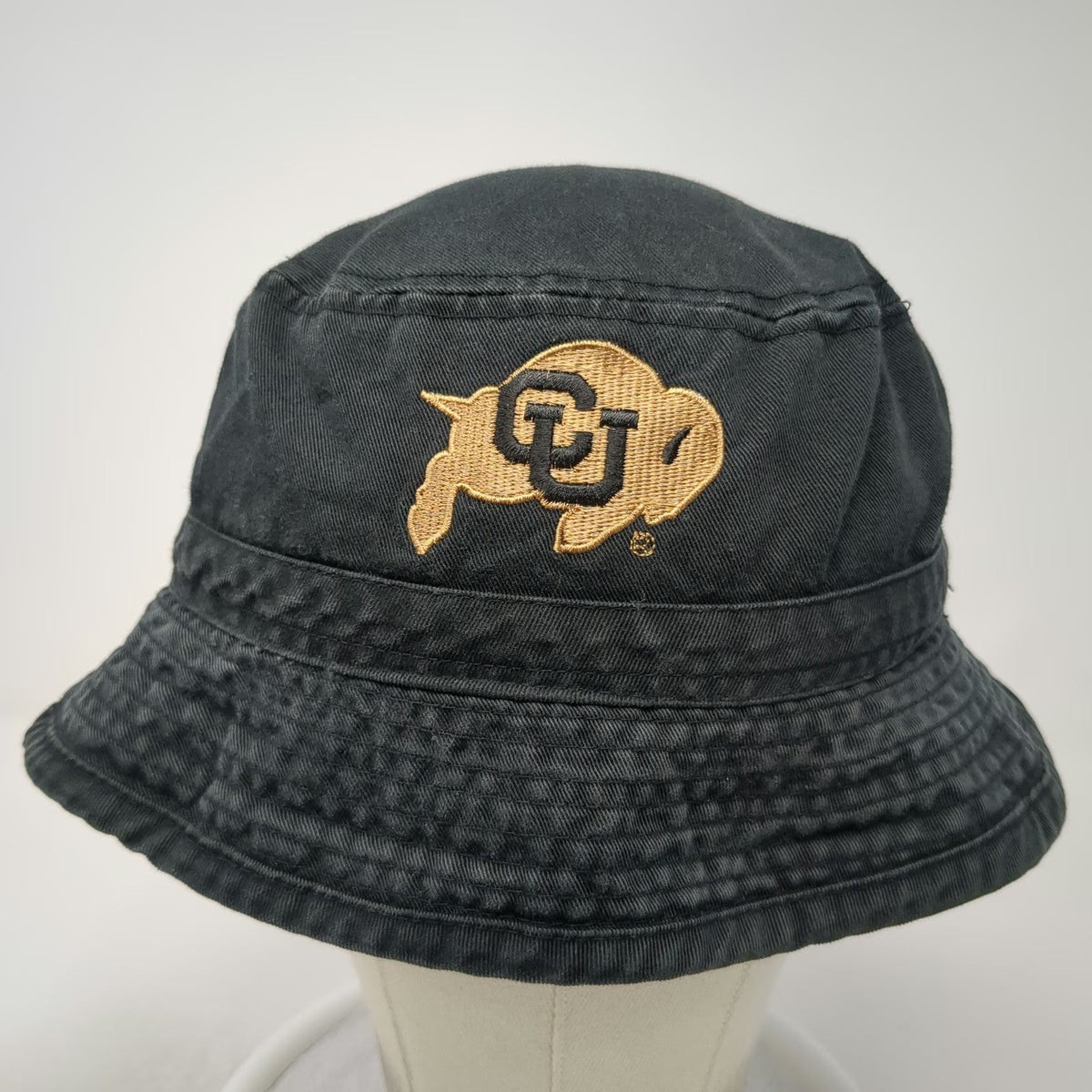 Colorado Buffaloes NCAA Black Gold Bucket Hat One Size Embroidered Cotton Logo