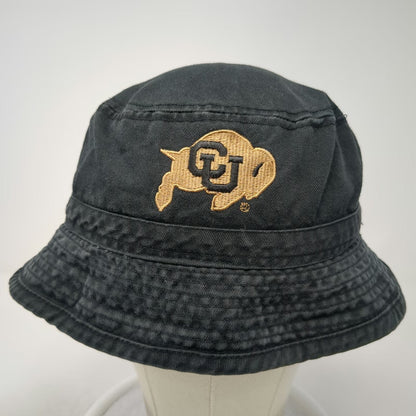 Colorado Buffaloes NCAA Black Gold Bucket Hat One Size Embroidered Cotton Logo