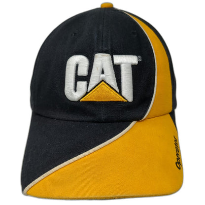 Caterpillar Baseball Cap Black Yellow One Size Operator Logo Strapback Work Hat