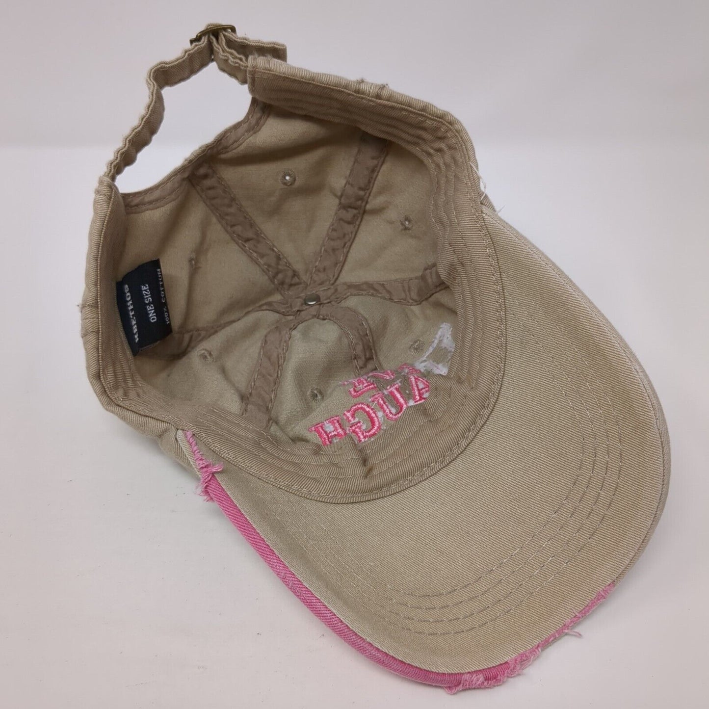 Live Laugh Love Slideback Hat Tan One Size Adjustable KB ETHOS 6 Panel