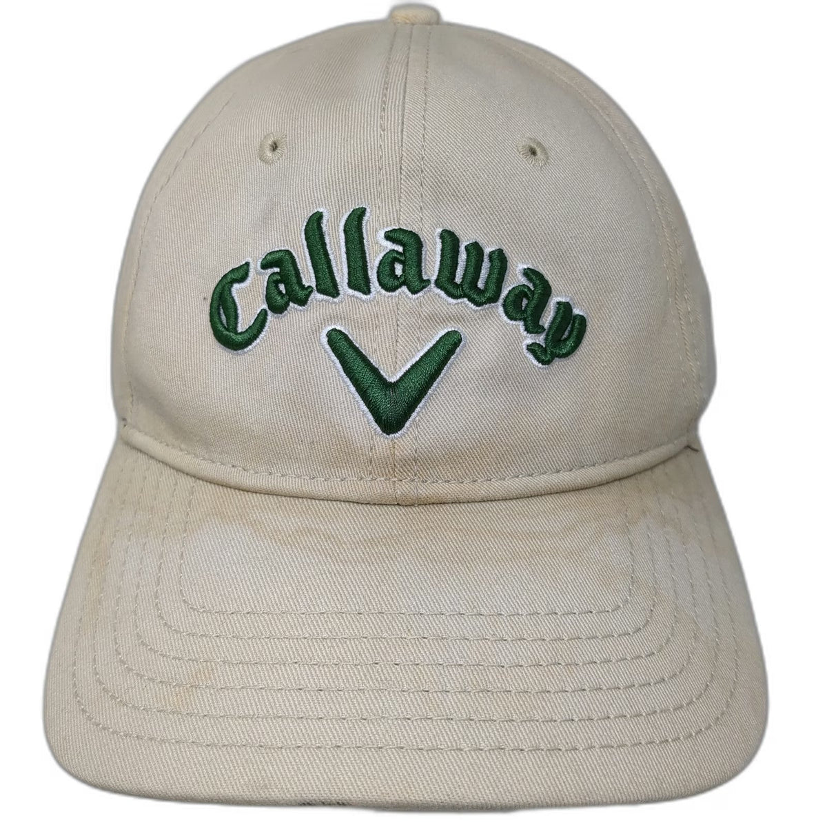 Callaway Baseball Cap Beige One Size Hat Embroidered Logo Slideback Golfing