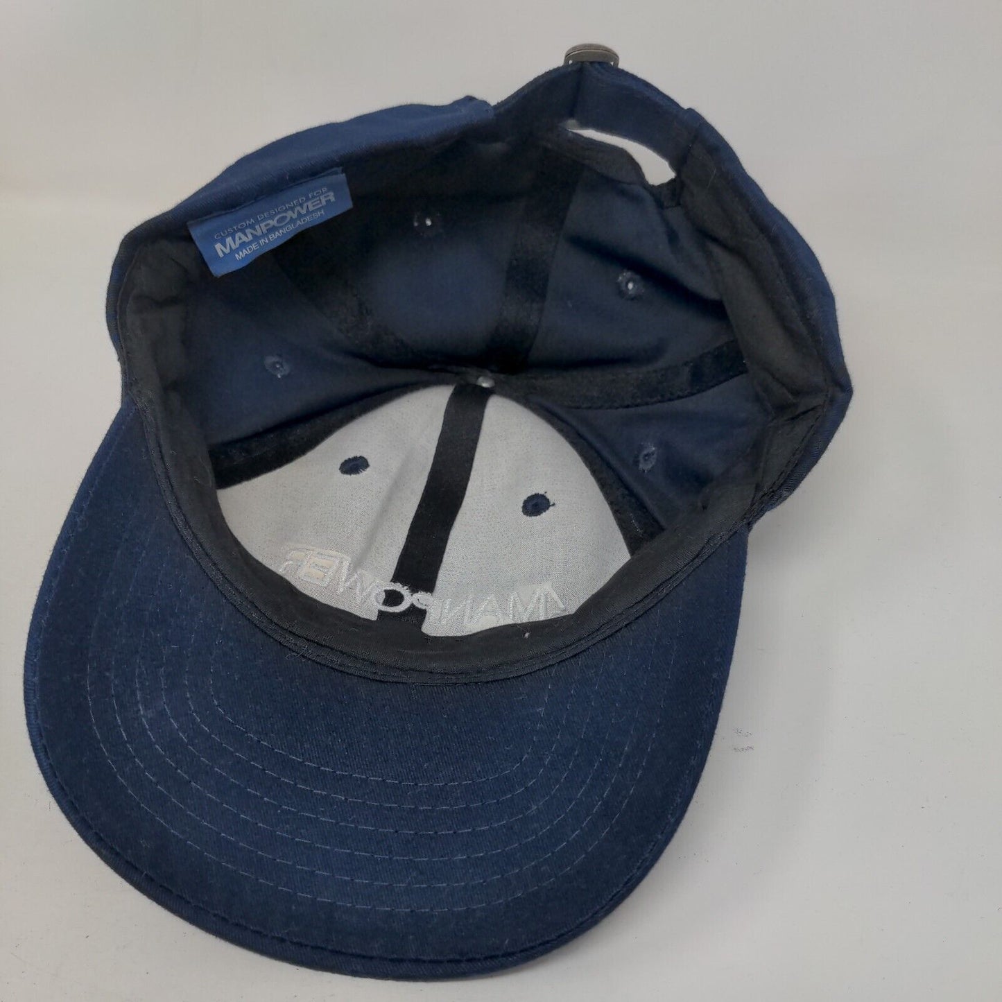 Manpower Slideback Hat Blue One Size Adjustable Embroidered 6 Panel