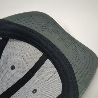 Gray One Size Trucker Hat Leather Patch Mountains MWI Snapback Mesh Adjustable