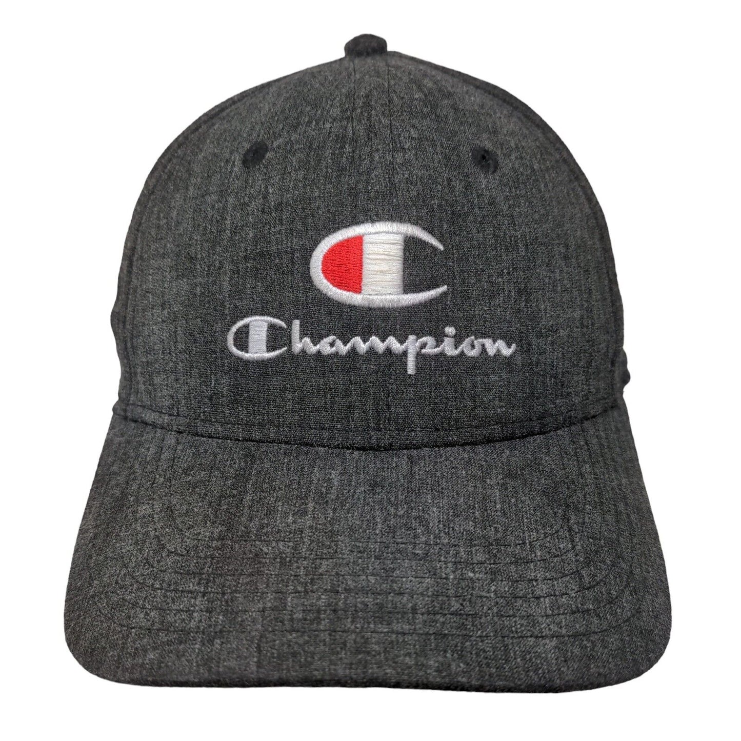 Champion Snapback Hat Gray OSFA Adjustable Embroidered Logo 6 Panel