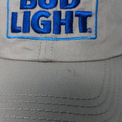 Bud Light Men's Snapback Hat Gray Adjustable Embroidered Big Logo Beer