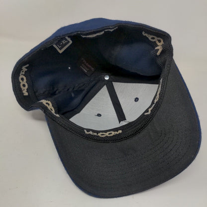 Volcom Fitted Hat Blue Size L/XL Flexfit Embroidered Vented Holes 6 Panel
