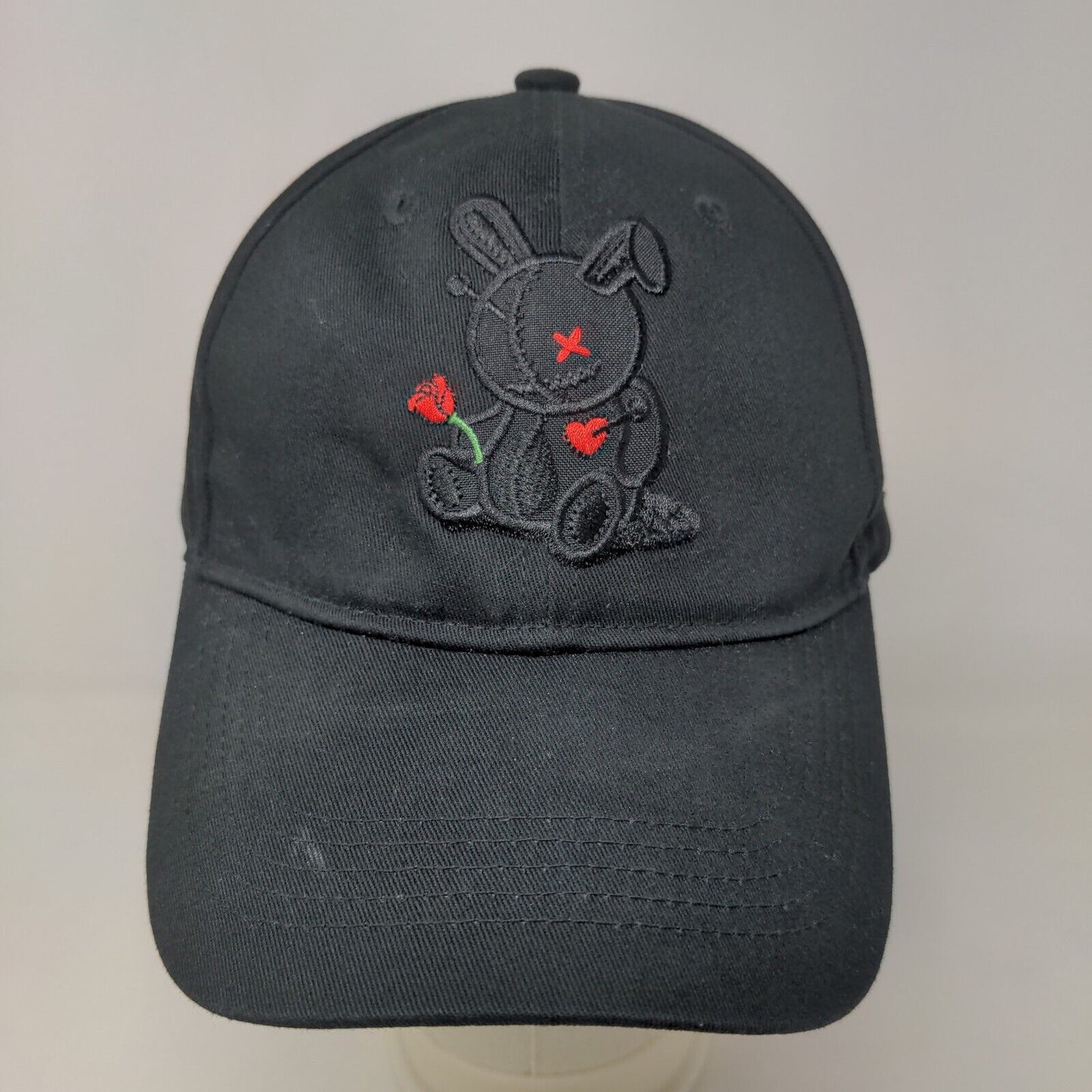 BKYS Men's Slideback Hat Black Size OS Embroidered Plushy Rabbit Logo Cotton