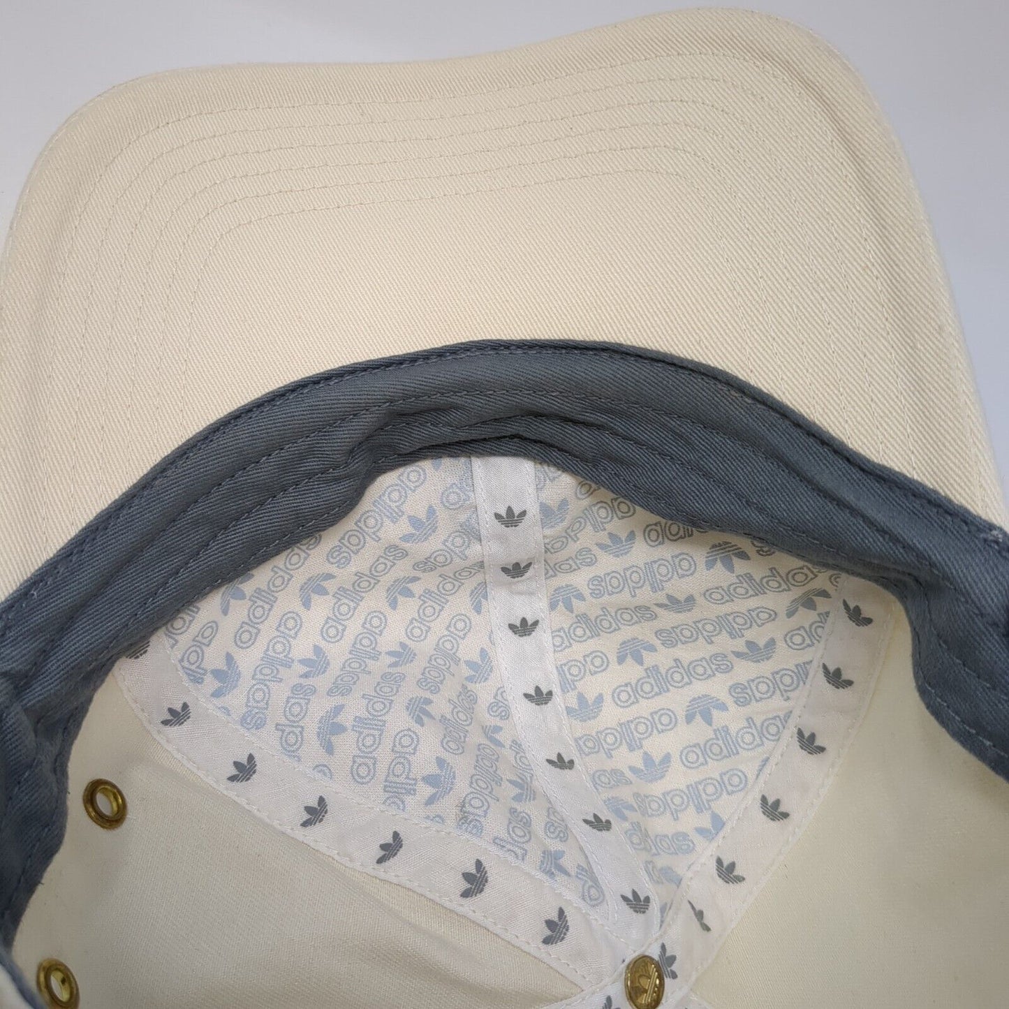 Adidas Trefoil Logo Slideback Hat Beige One Size Adjustable Embroidered