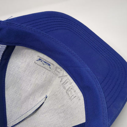 Excel Logo Trucker Hat Blue One Size Adjustable Mesh Back Embroidered Design