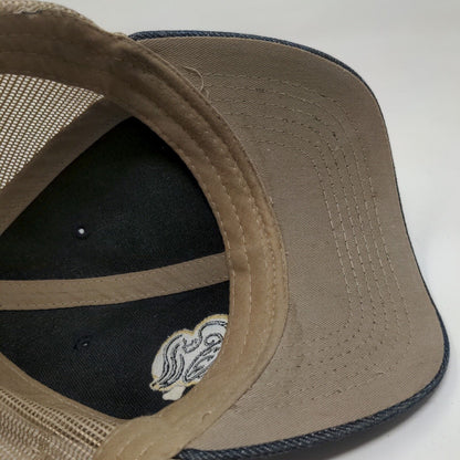 Panera Bread Men's Strapback Mesh Back Hat Blue Tan Employee Uniform Cap