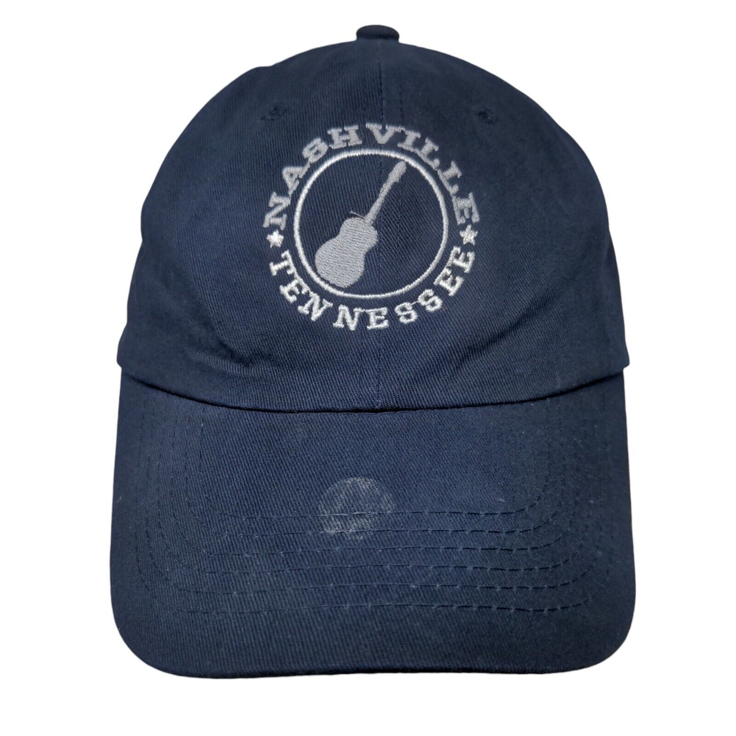 Nashville Tennessee Guitar Strapback Hat Blue One Size Embroidered