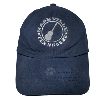 Nashville Tennessee Guitar Strapback Hat Blue One Size Embroidered