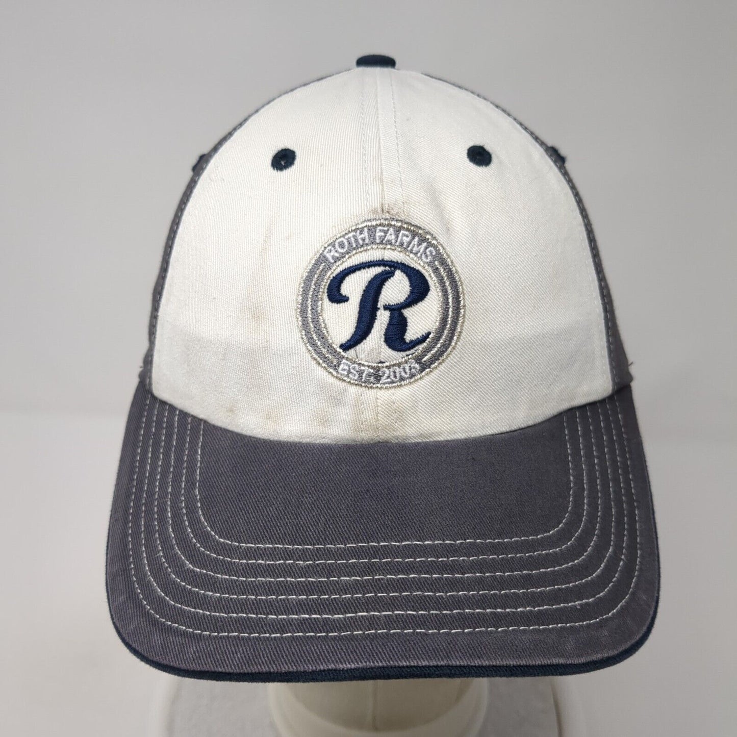 Roth Farms Est. 2003 Strapback Hat Gray M/L Adjustable Embroidered Richardson
