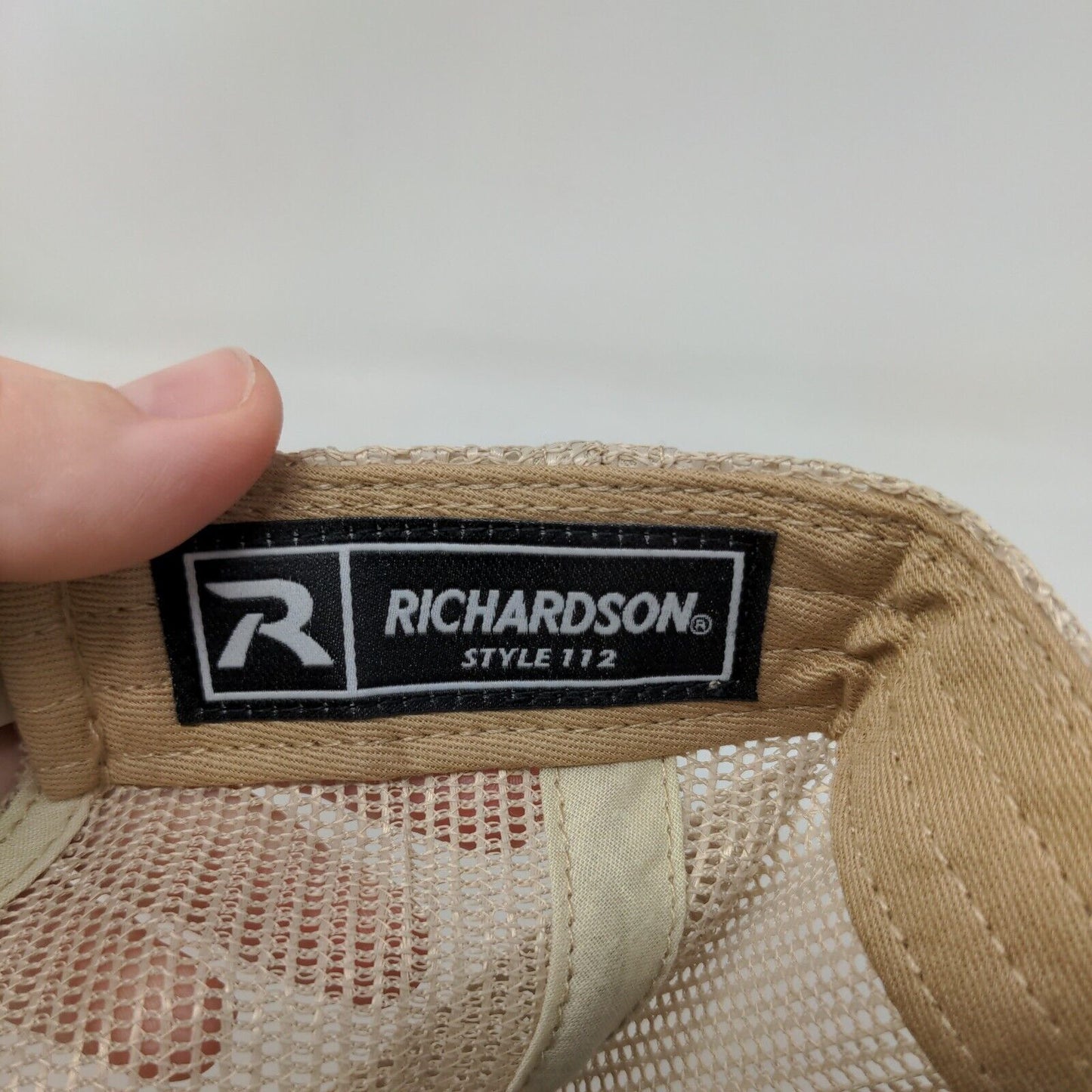 Richardson Snapback Trucker Hat Brown One Size Adjustable Embroidered Mesh Back