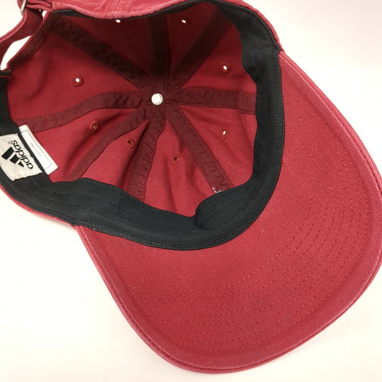 Adidas Slideback Hat Red One Size Adjustable Embroidered Climalite Vented Holes