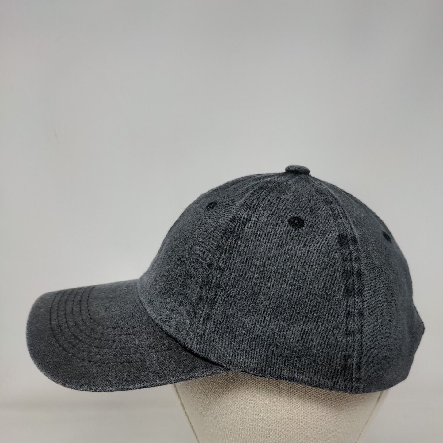 Unbranded Slideback Hat Gray One Size Adjustable Vented Holes 6 Panel Blank