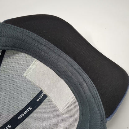 Simms Trucker Hat Gray One Size Mesh Snapback Fishing Logo Patch Adjustable