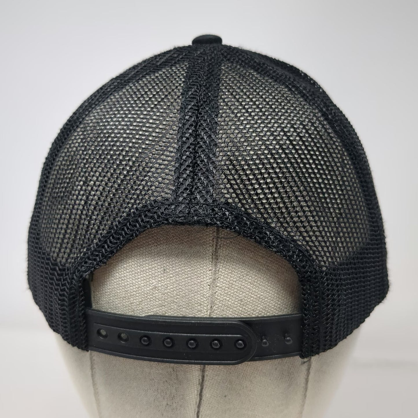 Varsity All Star Trucker Hat Black One Size Mesh Back Snapback Curved Brim