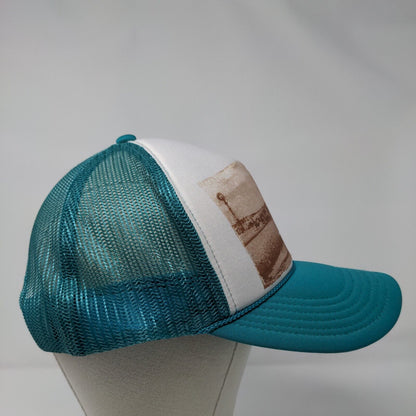 Otto Snapback Trucker Hat Greenish-Blue OSFM Adjustable Mesh Back Rope Polyester
