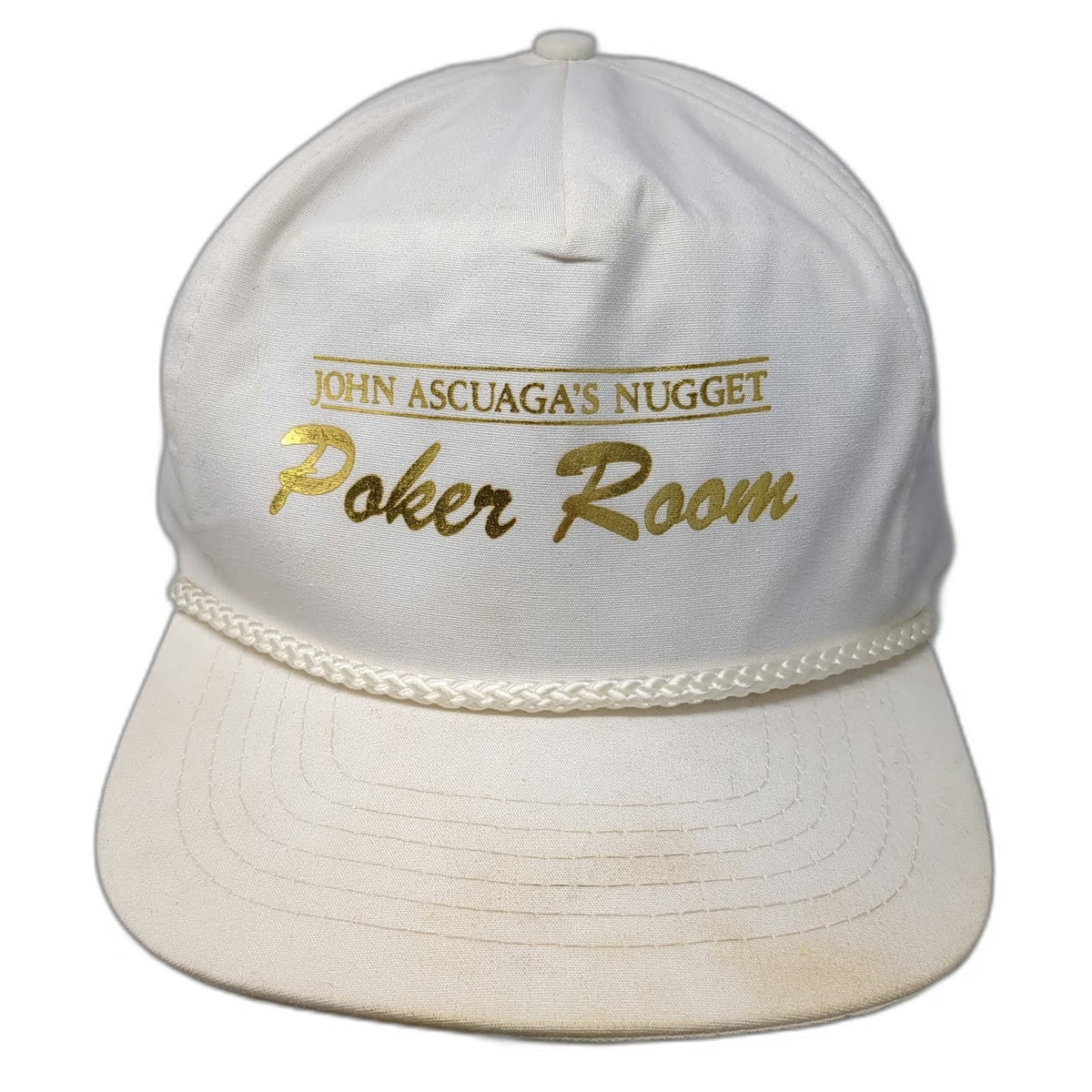 White Gold Trucker Hat One Size Rope Snapback John Ascuaga's Nugget Poker Room