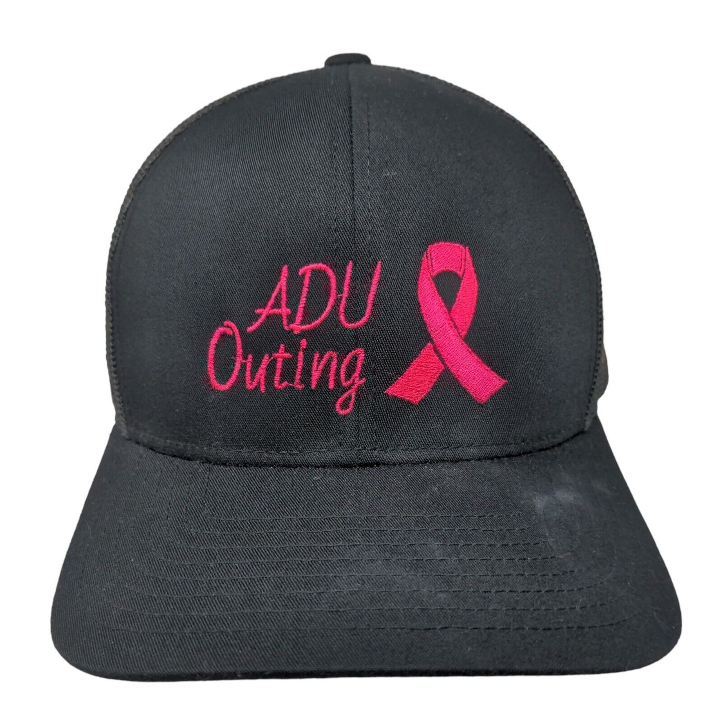 Pacific Headwear Men's Snapback Mesh Back Hat Black Embroidered ADU Outing Logo