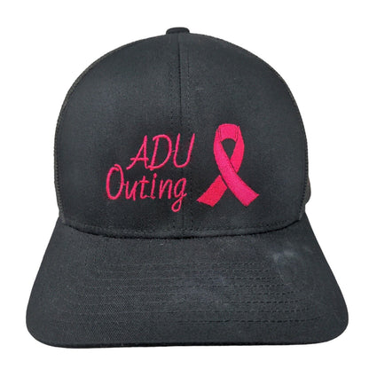 Pacific Headwear Men's Snapback Mesh Back Hat Black Embroidered ADU Outing Logo