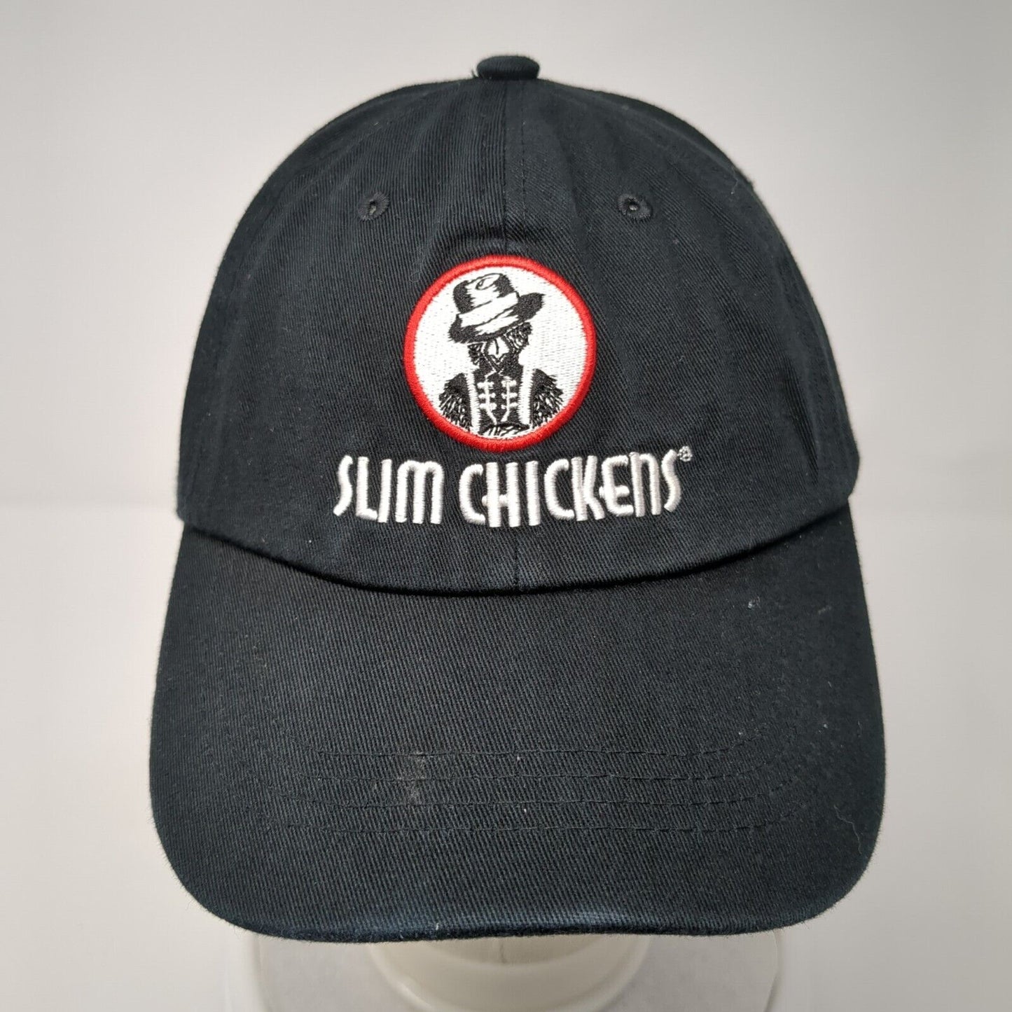 Slim Chickens Strapback Hat Black One Size Stingray Headwear 6 Panel