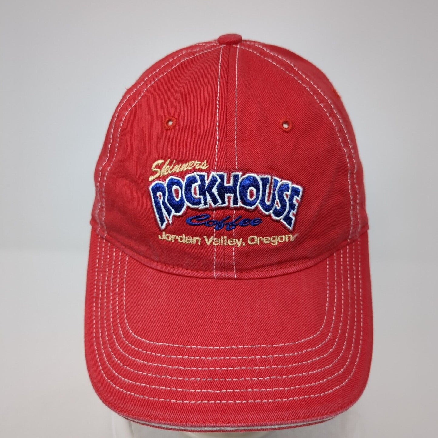 Skinners Rockhouse Coffee Strapback Hat Red M/L Adjustable 6 Panel Richardson