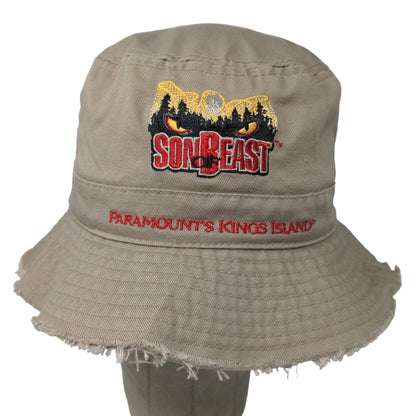 Paramount King's Island Boys Bucket Hat Tan Embroidered Sun of Beast Vintage Y2K