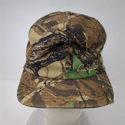 Vintage Cabela's Trapper Hat Camo Brown Green Madein USA Ear Flaps