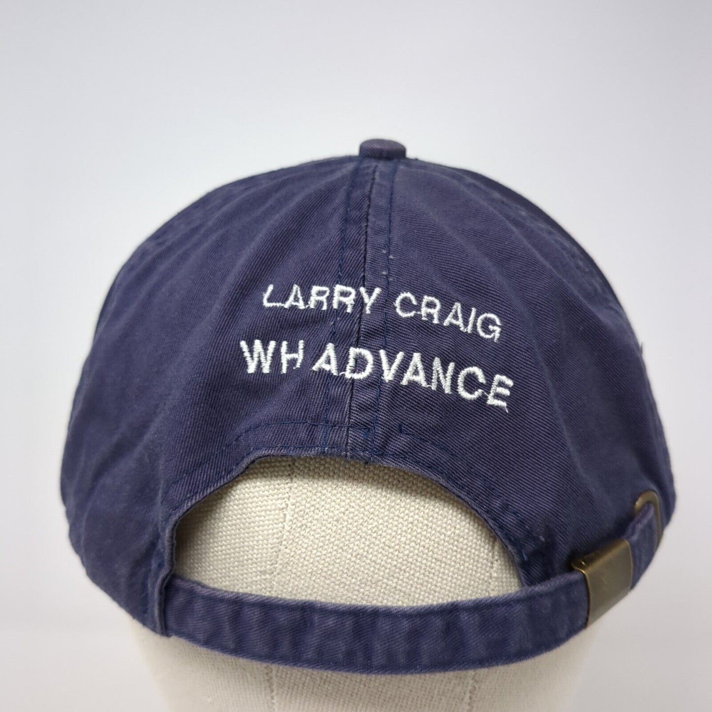 W 2004 Larry Craig WH Advance Slideback Hat Blue OS Adjustable Embroidered Anvil